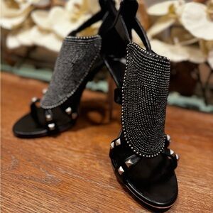 Giuseppe Zanotti Black Rhinestone Heels